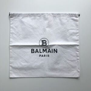 BALMAIN Paris Logo White Dust Bag Storage Cover Drawstring Pouch Bag NEW
